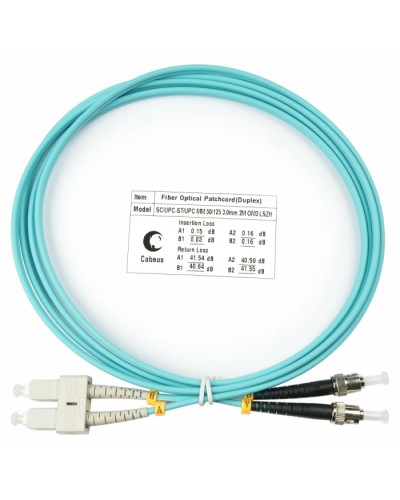Шнур оптический duplex SC-ST 50/125 mm OM3 2м LSZH Cabeus FOP-50-SC-ST-2m в Симферополе Патч-корды и пигтейлы Pintop.ru