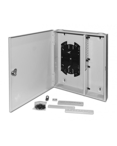 Бокс оптический универсальный настенный, от 8 до 32 портов (SC, duplex LC, ST, FC) Hyperline FO-WBX-4xSLT-W140H42-32UN-GY в Симферополе Кросс оптический Pintop.ru