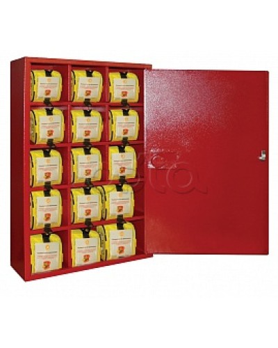 Футляр металлический секционный ПОЖТЕХНИКА ФМС-15 закрытый, красный в Симферополе Пожарные шкафы Pintop.ru