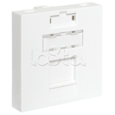 Вставка розеточная TERACOM PRO 45x45мм формат Mosaic на 1 модуль Keystone белая EKF (TRP-INS-MOS-2M1P-WH)