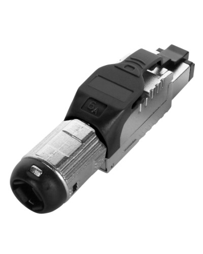 Разъем полевой оконцовки RJ-45 Hyperline (PLUE-8P8C-S-C6A-SH-BK) в Симферополе Патч-корды и пигтейлы Pintop.ru