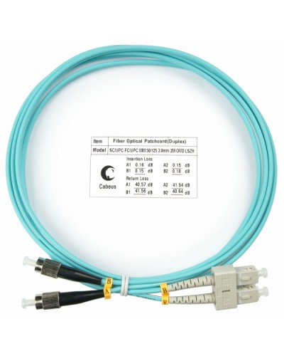 Шнур оптический duplex SC-FC 50/125 mm OM3 2м LSZH Cabeus FOP-50-SC-FC-2m в Симферополе Патч-корды и пигтейлы Pintop.ru