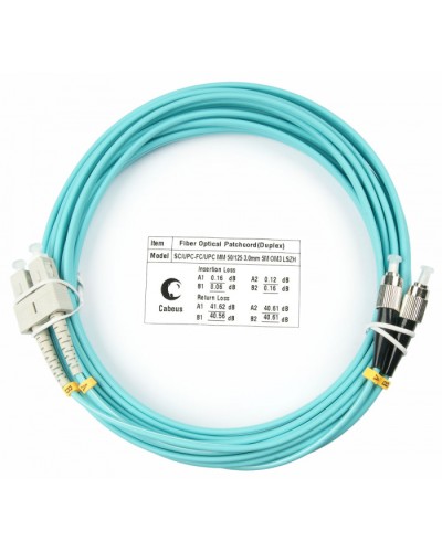 Шнур оптический duplex SC-FC 50/125 mm OM3 25м LSZH Cabeus FOP-50-SC-FC-25m в Симферополе Патч-корды и пигтейлы Pintop.ru