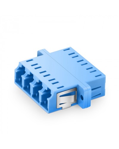 Оптический адаптер OS2, квадро LC, с фланцами, синий Eurolan (36A-S2-4L-02BU) в Симферополе Проходные адаптеры и розетки оптические Pintop.ru