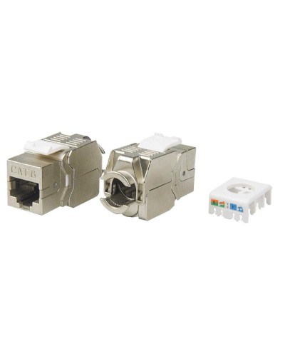 Вставка Keystone Jack RJ-45(8P8C) Hyperline KJ8-8P8C-C6-180-TLS-SH-F-WH в Симферополе Модули Keystone Pintop.ru