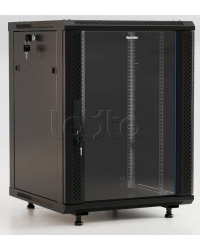 Шкаф настенный Hyperline TWB-FC-1566-GP-RAL9004 в Симферополе Шкафы, щиты, боксы, компоненты СКС Pintop.ru