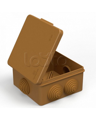 Коробка распределительная 40-0302-8001 для прямого монтажа безгалогенная (HF) бук 100х100х50 (60шт/кор) Промрукав в Симферополе Распределительные коробки Pintop.ru