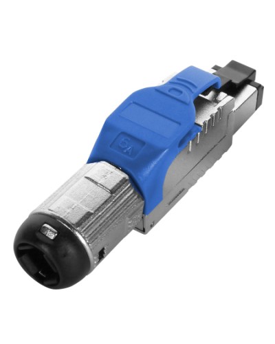 Разъем полевой оконцовки RJ-45 Hyperline (PLUE-8P8C-S-C6A-SH-BL) в Симферополе Патч-корды и пигтейлы Pintop.ru