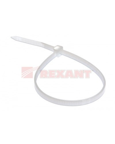 Хомут-стяжка нейлоновый 3х200 мм белый (100шт/уп) REXANT 07-0200-4 в Симферополе Стяжки-хомуты Pintop.ru