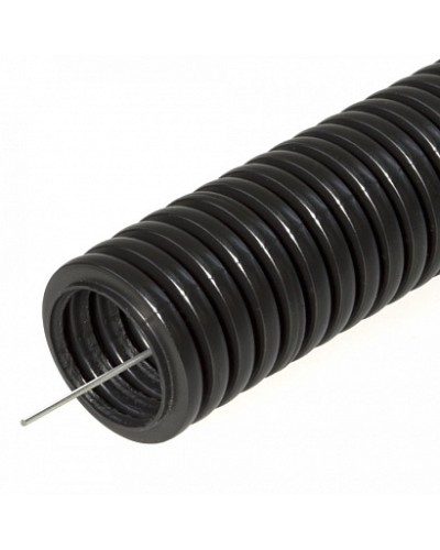 Труба гофрированная ПНД тяжёлая 750 Н безгалогенная (HF) стойкая к ультрафиолету черная с/з д32 (25м/1375м уп/пал) Промрукав в Симферополе Труба гофрированная Pintop.ru