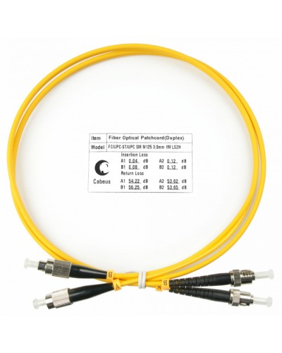 Шнур оптический duplex FC-ST 9/125 SM 1 м LSZH Cabeus FOP(d)-9-FC-ST-1M в Симферополе Патч-корды оптические Pintop.ru
