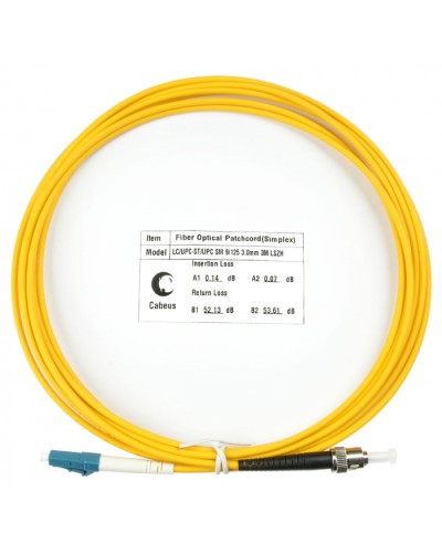 Шнур оптический simplex LC-ST 9/125 sm 3м LSZH Cabeus FOP(s)-9-LC-ST-3m в Симферополе Патч-корды оптические Pintop.ru