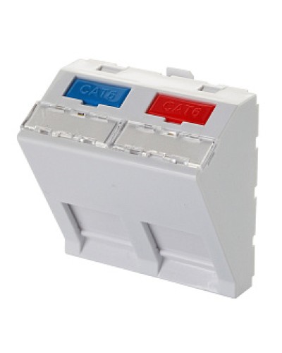 Адаптер 45 × 45 мм для 2 модулей Keystone, наклонный, белый Eurolan (16B-45-04WT) в Симферополе Модули Keystone Pintop.ru