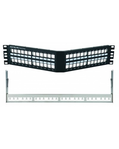 Коммутационная угловая панель 19” наборная, FTP, 2U, 48 портов, черный Eurolan (27A-00-48BL) в Симферополе Патч-панели Pintop.ru