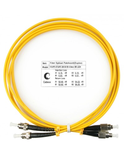 Шнур оптический duplex FC-ST 9/125 sm 2м LSZH Cabeus FOP(d)-9-FC-ST-2m в Симферополе Патч-корды оптические Pintop.ru
