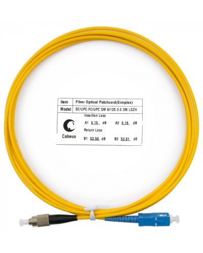 Шнур оптический simplex SC-FC 9/125 sm 3м LSZH Cabeus FOP(s)-9-SC-FC-3m в Симферополе Патч-корды оптические Pintop.ru