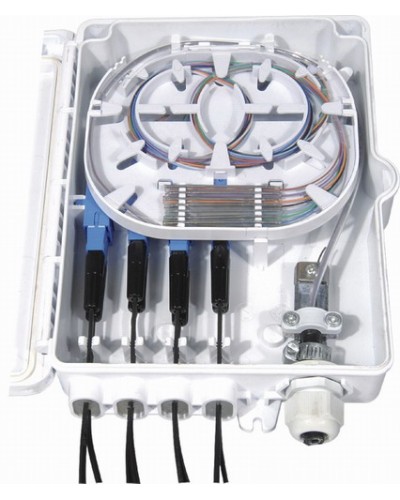 Бокс оптический настенный, 8 портов (SC, duplex LC), без пигтейлов и проходных адаптеров Hyperline FO-WBI-8A-GY в Симферополе Кросс оптический Pintop.ru