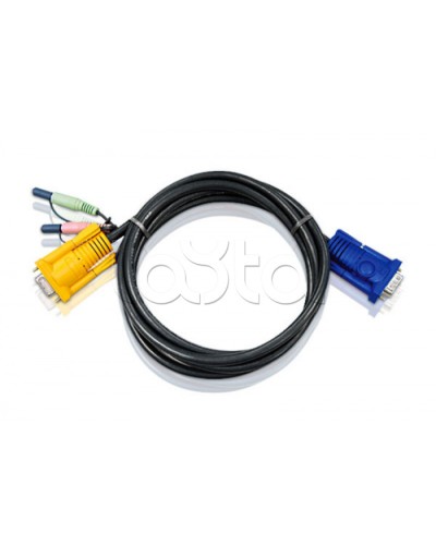КВМ-кабель с интерфейсами передачи звука, VGA (5м) ATEN 2L-5205A в Симферополе Видеоусилители, Модуляторы, Делители Pintop.ru