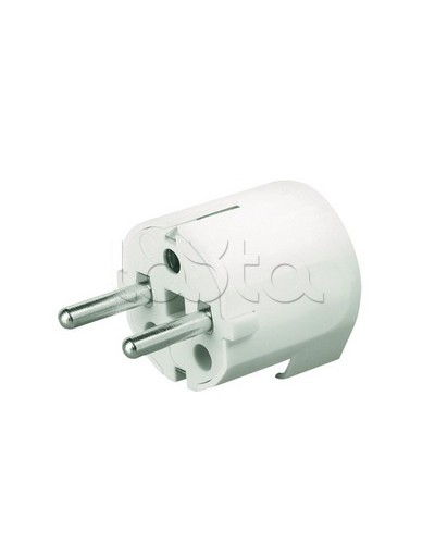 Вилка кабельная, бытовая с центральным вводом кабеля. Белая. IP20 16А 2P+E 230В DKC DIS1302063 в Симферополе Аксессуары для стоек и шкафов Pintop.ru