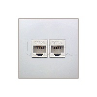 Накладка с суппортом розетки компьютерной и телефонной на 2 входа БЕЗ разъема LK60 Экопласт (866204-0)