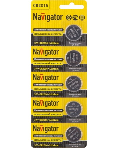 Элемент питания Navigator 94 763 NBT-CR2016-BP5 в Симферополе Электротехническое оборудование Pintop.ru