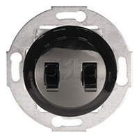 Экопласт Выключатель 2-рычажковый (схема 5) 10 A, 250 B (черный) Vintage