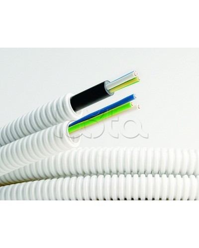 Электротруба ПВХ гибкая гофр. д.20мм, цвет серый, с кабелем ВВГнг(А)-LS 3х2,5мм² РЭК ГОСТ+, 100м DKC 9S920100 в Симферополе Труба гофрированная Pintop.ru