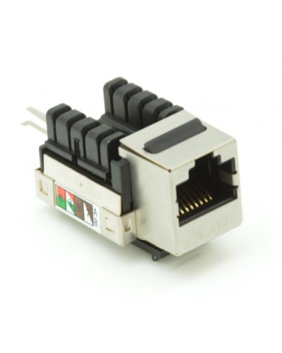 Модуль-вставка типа Keystone, Кат.5e (Класс D), 100МГц, RJ45/8P8C, 110/KRONE, T568A/B, экранированный, металлик, уп-ка 10шт. NETLAN EC-UKJ-SD2-MT-10 в Симферополе Коннекторы Pintop.ru