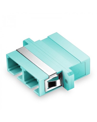 Оптический адаптер, OM3, дуплекс SC, с фланцами, бирюзовый Eurolan (36A-30-2S-02AQ) в Симферополе Проходные адаптеры и розетки оптические Pintop.ru