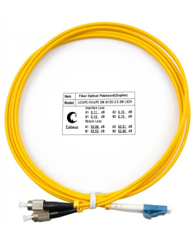Шнур оптический duplex LC-FC 9/125 sm 2м LSZH Cabeus FOP(d)-9-LC-FC-2m в Симферополе Патч-корды оптические Pintop.ru