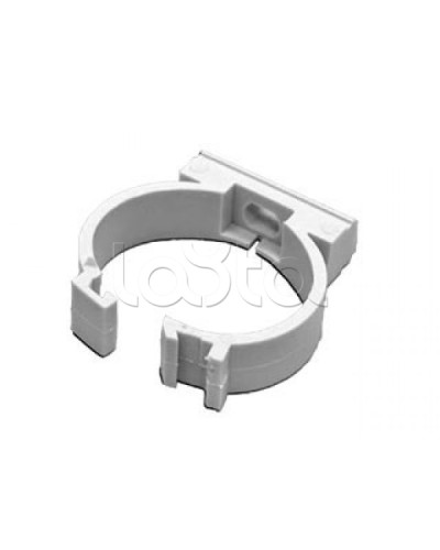 Держатель с защелкой для гофрированной или жесткой гладкой трубы D20 мм, без галогена Экопласт 41620HF в Симферополе Держатели, клипсы, скобы Pintop.ru
