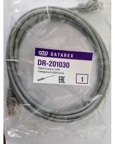Шнур коммутационный категории 6 Datarex DR-201010 в Симферополе Патчкорды (медные) Pintop.ru