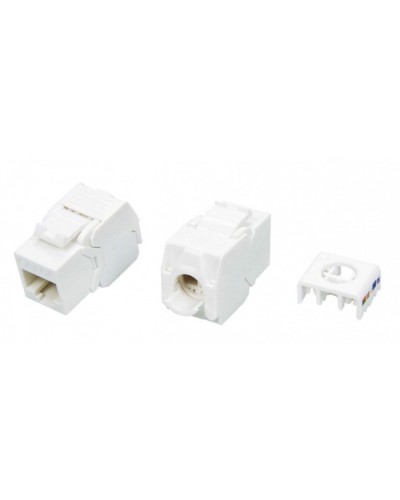Вставка Keystone Jack RJ-45(8P8C) Hyperline KJ8-8P8C-C6A-180-TLS-WH в Симферополе Модули Keystone Pintop.ru