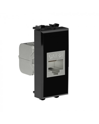 Avanti Компьютерная розетка RJ-45 без шторки модульная, кат.5е экран., Черный квадрат 1модуль DKC (4402761) в Симферополе Коннекторы Pintop.ru