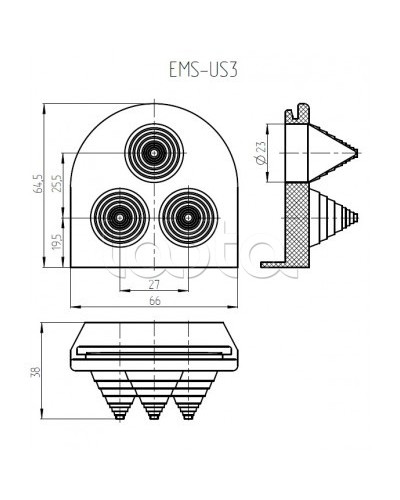 Ввод кабельный Elbox EMS-US3 в Симферополе Аксессуары для стоек и шкафов Pintop.ru