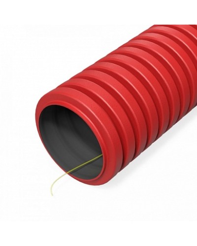 Труба гофрированная двустенная ПНД гибкая тип 450 (SN29) с/з красная d40 мм (100м/уп) Промрукав (PR15.0252) в Симферополе Труба гофрированная Pintop.ru