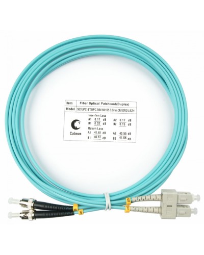 Шнур оптический duplex SC-ST 50/125 mm OM3 3м LSZH Cabeus FOP-50-SC-ST-3m в Симферополе Патч-корды и пигтейлы Pintop.ru