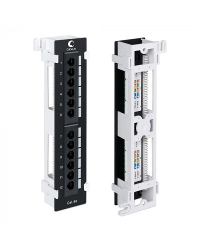 Патч-панель настенная, 12 портов RJ-45, категория 5е, с подставкой Cabeus PL-12-Cat.5e-WL-Dual IDC в Симферополе Патч панель Pintop.ru