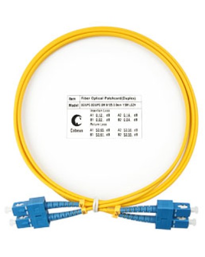 Патч-корд волоконно-оптический SM 9/125 duplex SC/SC LSZH (1,5 м) Cabeus FOP(d)-9-SC-SC-1,5M в Симферополе Патч-корды оптические Pintop.ru