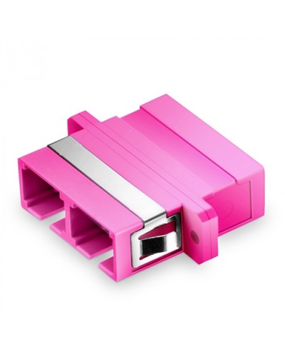 Оптический адаптер OM4, дуплекс SC, с фланцами, пурпурный Eurolan (36A-40-2S-02MG) в Симферополе Проходные адаптеры и розетки оптические Pintop.ru