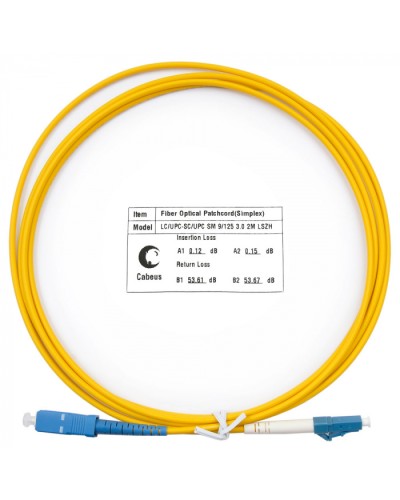 Шнур оптический simplex LC-SC 9/125 SM 2 м LSZH Cabeus FOP(s)-9-LC-SC-2M в Симферополе Патч-корды оптические Pintop.ru