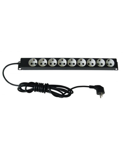 Блок силовых розеток 19 со шнуром (2 м.) без выключателя, 9 розеток ЦМО БР-9П-Ш-9005 в Симферополе Блоки розеток Pintop.ru