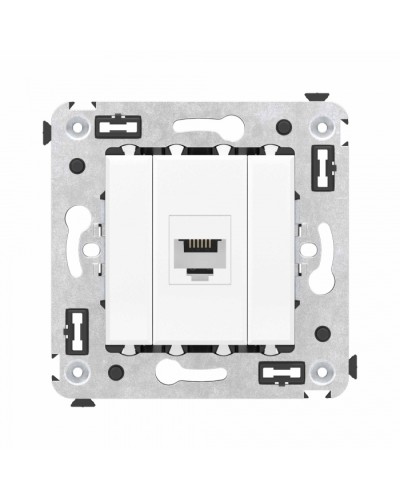 Телефонная розетка RJ-12 без шторки в стену одинарная, Avanti, Белое облако DKC (4400613) в Симферополе Розетки компьютерные и телефонные Pintop.ru