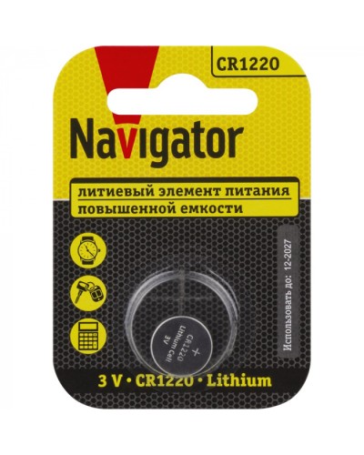 Элемент питания Navigator 93 825 NBT-CR1220-BP1 в Симферополе Электротехническое оборудование Pintop.ru