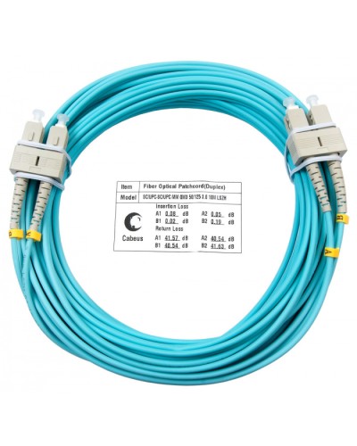 Шнур оптический duplex SC-SC 50/125 mm OM3 25м LSZH Cabeus FOP-50-SC-SC-25m в Симферополе Патч-корды и пигтейлы Pintop.ru