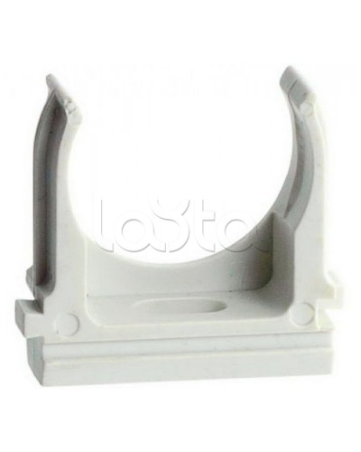 Держатель (клипса) для гофрированной или жесткой гладкой трубы D20 мм, без галогена Экопласт 41720HF в Симферополе Держатели, клипсы, скобы Pintop.ru