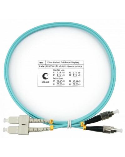 Шнур оптический duplex SC-FC 50/125 mm OM3 1м LSZH Cabeus FOP-50-SC-FC-1m в Симферополе Патч-корды и пигтейлы Pintop.ru