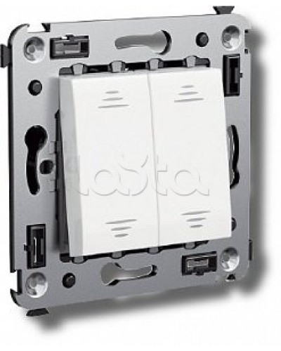 Выключатель двухклавишный в стену, Avanti, Ванильная дымка DKC 4405104 в Симферополе Аксессуары для стоек и шкафов Pintop.ru