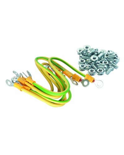 Eurolan Набор проводов заземления, 4 провода 250 мм × 4,0 кв.мм, 4 провода 150 мм × 4,0 кв.мм (60A-14-13GR) в Симферополе Аксессуары для стоек и шкафов Pintop.ru