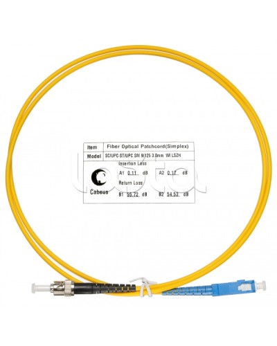 Патч-корд волоконно-оптический SM 9/125 simplex SC-ST LSZH (1,5 м) Cabeus FOP(s)-9-SC-ST-1,5m в Симферополе Патч-корды оптические Pintop.ru